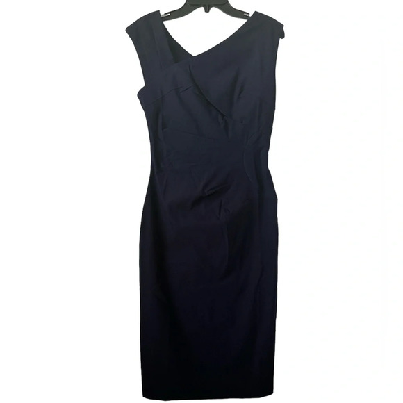 MUXXN Black Retro Style Sleeveless Slim Pencil Cut Small Dress BNWT - Picture 1 of 12